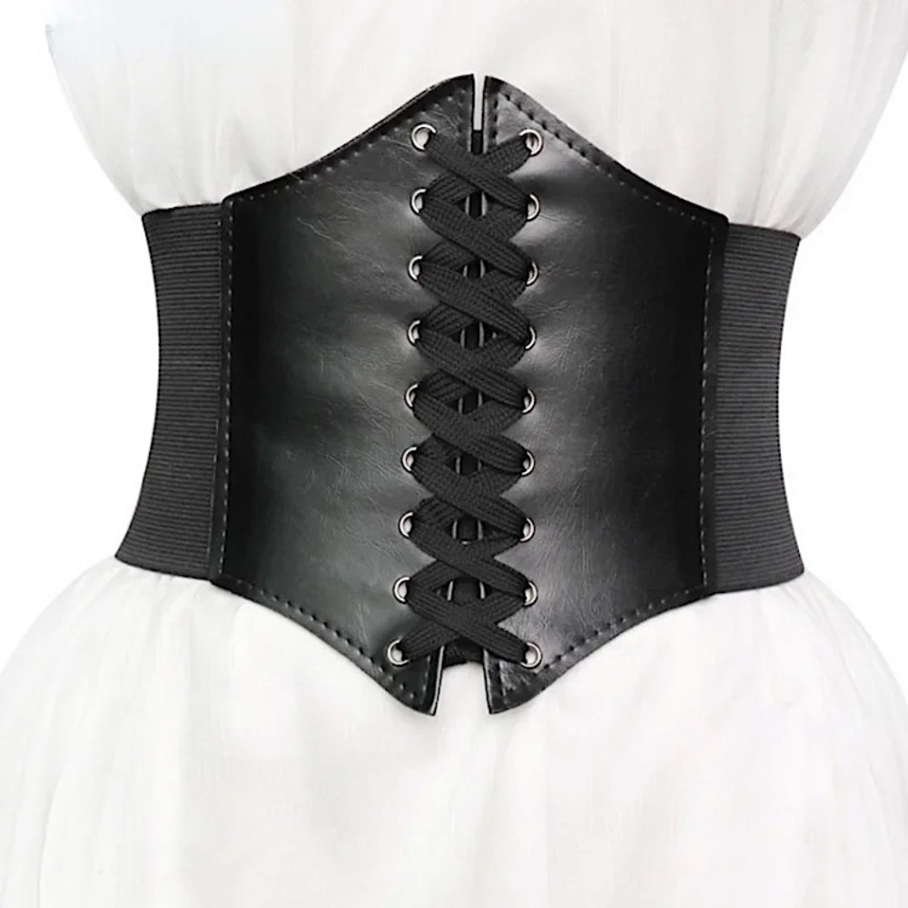 New Faux leather black lace up corset - Picture 11 of 15